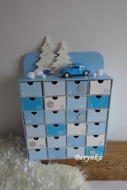 Adventní kalendář *modrý* - s autíčkem - různá provedení