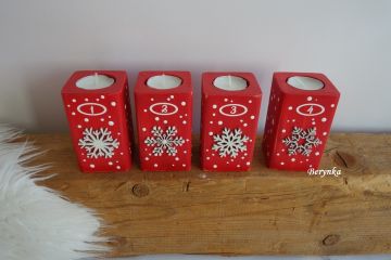 Dřevěné adventní svícny