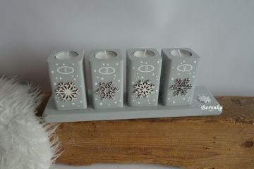 Dřevěné adventní svícny