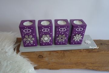 Dřevěné adventní svícny