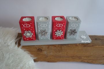 Adventní svícny s vločkami - různé barvy