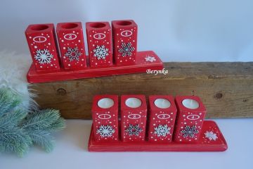 Adventní svícny s vločkami - různé barvy