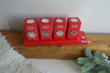 Adventní svícny s vločkami - různé barvy