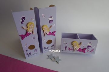 Dřevěný šanon s mořskou pannou