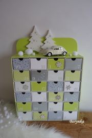 Adventní kalendář *limetkově zelený* s autíčkem - různá provedení