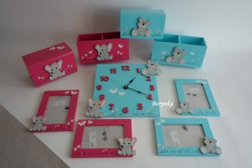 Dekorace se sloníkem a medvídkem