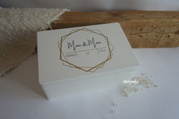 Svatební bedýnka s hexagonem - podle oznámení