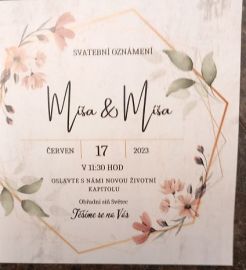 Svatební bedýnka s hexagonem - podle oznámení