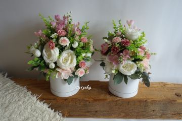 Květinová vazba - flower box - růžový