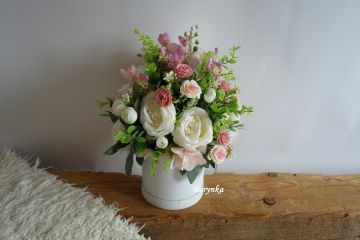 Květinová vazba - flower box - růžový