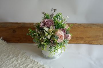 Květinová vazba - flower box - růžový