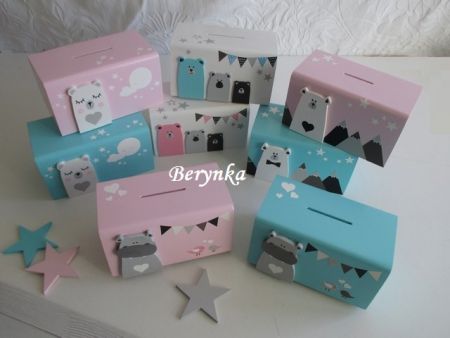 Dřevěná pokladnička v nordic stylu