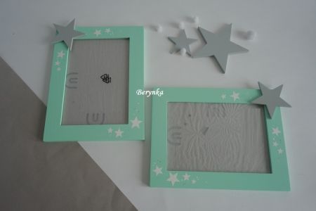 Dřevěný fotorámeček s hvězdičkou
