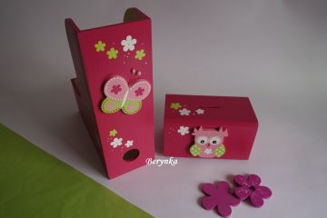 Dřevěný šanon s motýlkem