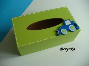 Krabička na kapesníky s bagrem