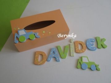 Krabička na kapesníky s bagrem