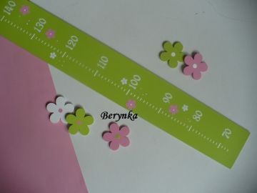 Dřevěné dekorace - bílá, růžová, zelená