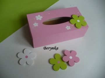 Dřevěné dekorace - bílá, růžová, zelená