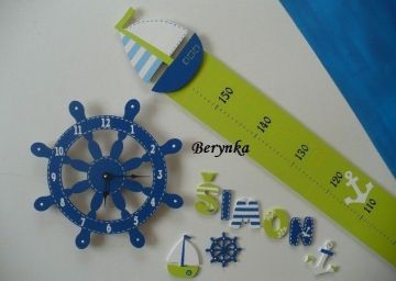 Dřevěné dekorace - námořnické se zelenou