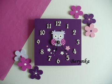 Dřevěné dekorace - růžová, fialová, fuchsiová