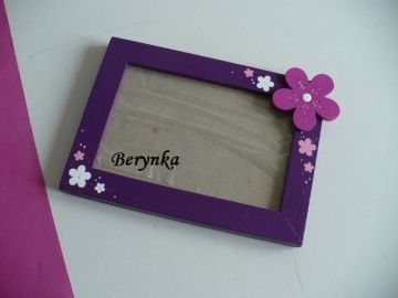 Dřevěné dekorace - růžová, fialová, fuchsiová