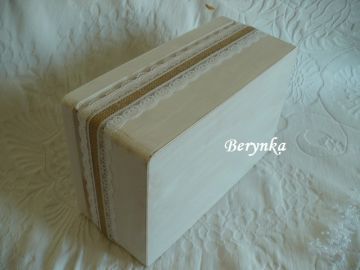 Svatební bedýnka v patině - s jutou a krajkou