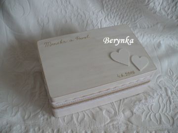 Svatební bedýnka v patině - s jutou a krajkou