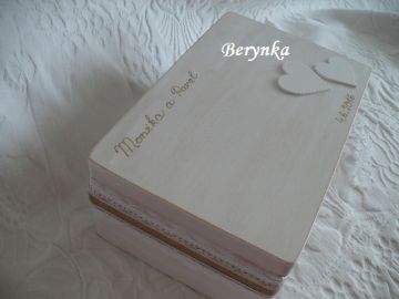 Svatební bedýnka v patině - s jutou a krajkou