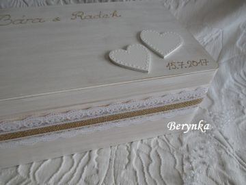 Svatební bedýnka v patině - s jutou a krajkou