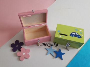 Dřevěná pokladnička se sovičkou