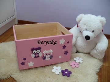 Dřevěná bedýnka se sovičkou