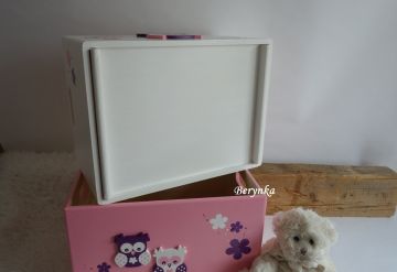 Dřevěná bedýnka se sovičkou