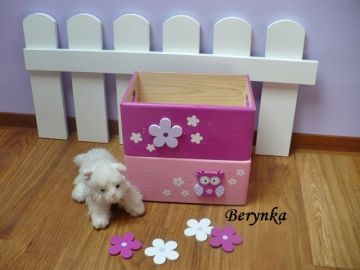 Dřevěná bedýnka se sovičkou