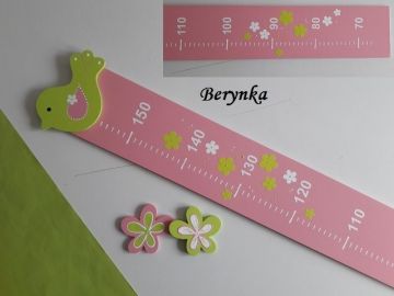 Dřevěné dekorace - zeleno-růžové