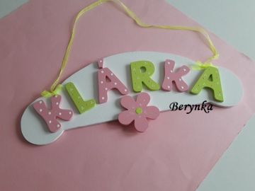 Dřevěné dekorace - zeleno-růžové