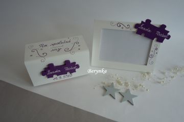 Svatební pokladnička s puzzle a spirálkami