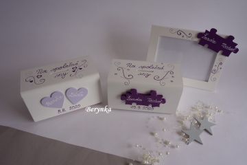 Svatební pokladnička s puzzle a spirálkami