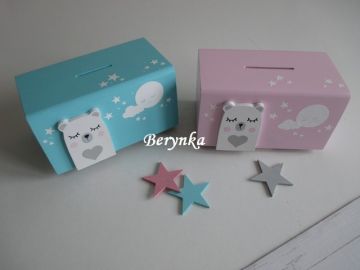 Dřevěná pokladnička v nordic stylu