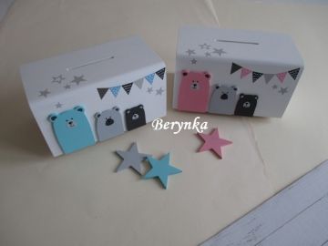 Dřevěná pokladnička v nordic stylu