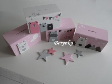 Dřevěná pokladnička v nordic stylu