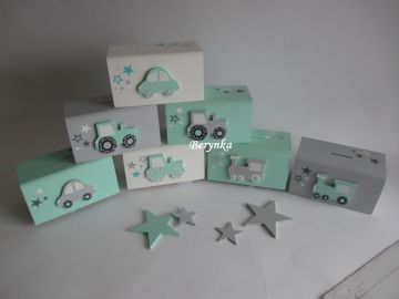 Dřevěná pokladnička v nordic stylu