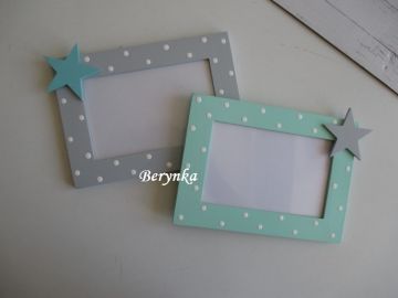Dřevěný fotorámeček s hvězdičkou