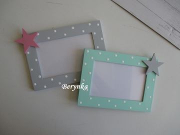 Dřevěný fotorámeček s hvězdičkou