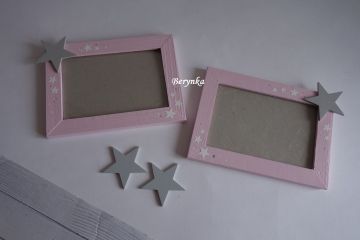 Dřevěný fotorámeček s hvězdičkou