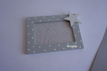 Dřevěný fotorámeček s hvězdičkou