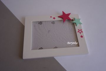 Dřevěný fotorámeček s hvězdičkou