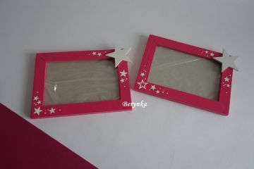 Dřevěný fotorámeček s hvězdičkou