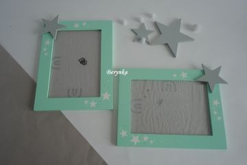 Dřevěný fotorámeček s hvězdičkou