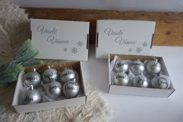 Dárková krabička na vánoční baňky