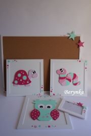 Dřevěné dekorace - mátovo-malinová